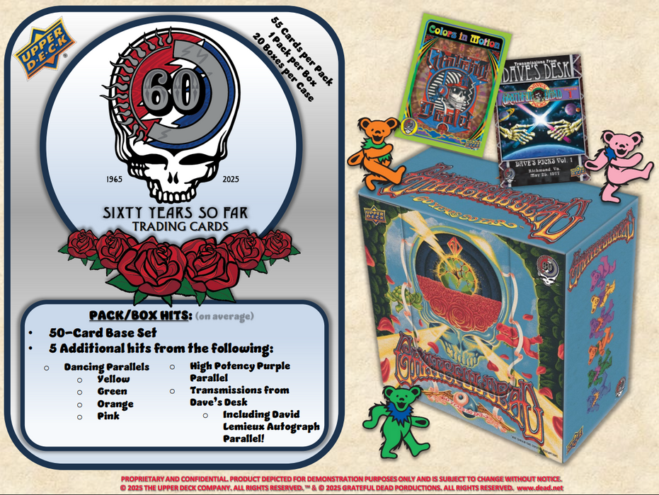 Non Sports Cards Upper Deck - Grateful Dead 60 Years Later so Far... A Visual Trip - Hobby Box - Pre-Order February 15th 2026 - Cardboard Memories Inc.
