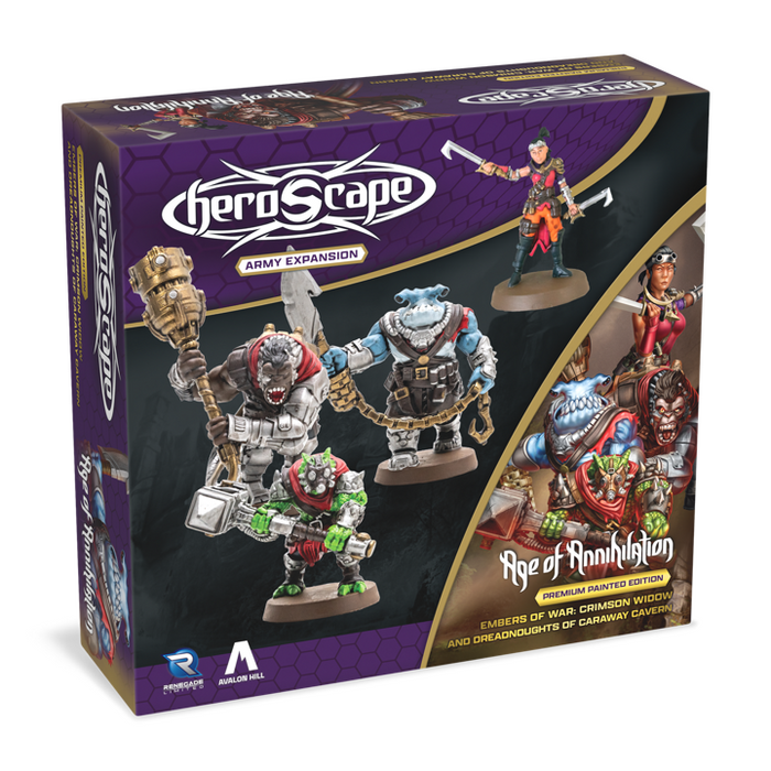 Collectible Miniature Games Renegade Game Studios - Heroscape - Crimson Widow and Dreadnoughts of Carway Cavern - Premium Painted Edition - Army Expansion - Cardboard Memories Inc.
