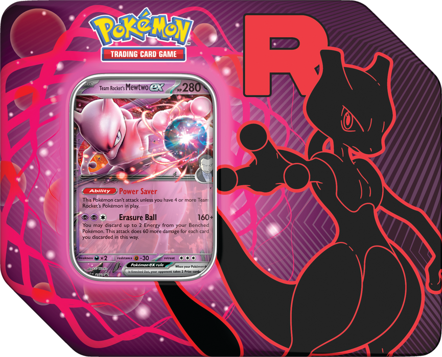 Trading Card Games Pokemon - Team Rocket Tin - Mewtwo EX - Cardboard Memories Inc.