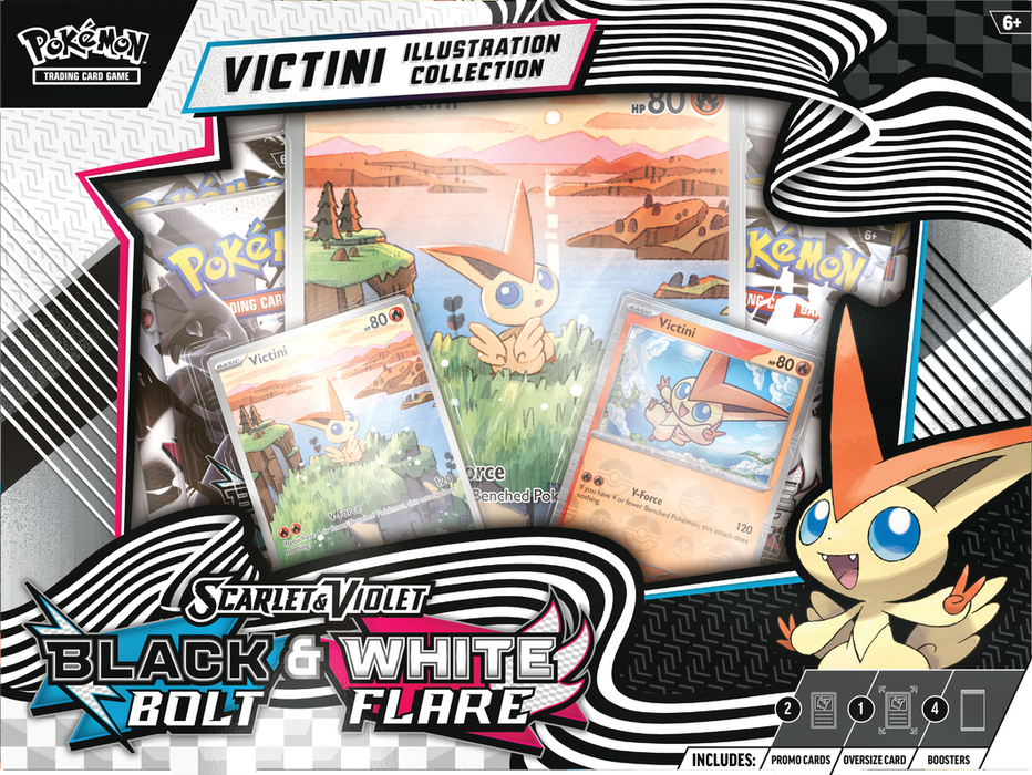 Trading Card Games Pokemon - Scarlet and Violet - Black and White - Unova Victini Illustration Collection Box - Cardboard Memories Inc.