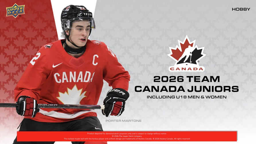 Sports Cards Upper Deck - 2026 - Hockey - Team Canada Juniors Hockey - Hobby Box - Pre-Order August 15th 2026 - Cardboard Memories Inc.