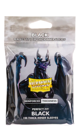 Supplies Arcane Tinmen - Dragon Shield Sleeves - Standard Size - Perfect Fit Thick - Black - Package of 100 - Available November 21st 2025 - Cardboard Memories Inc.