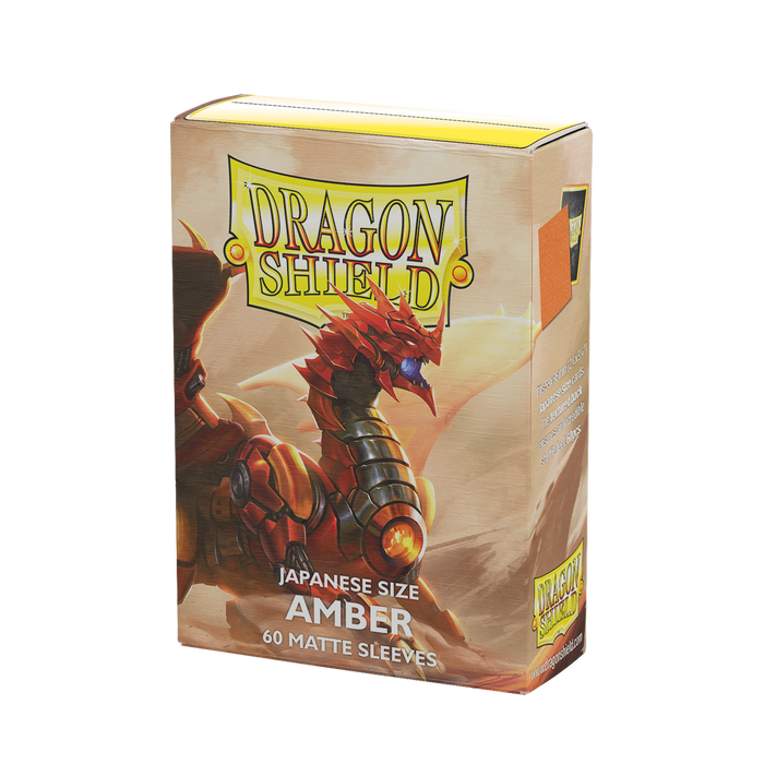 Supplies Arcane Tinmen - Dragon Shield Sleeves - Japanese Size - Matte - Amber - Package of 60 - Cardboard Memories Inc.