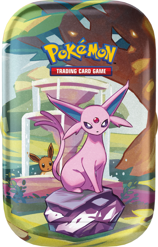Trading Card Games Pokemon - Scarlet and Violet - Prismatic Evolutions - Mini Tins - Espeon - IN STORE ONLY LIMIT ONE PER CUSTOMER - Cardboard Memories Inc.