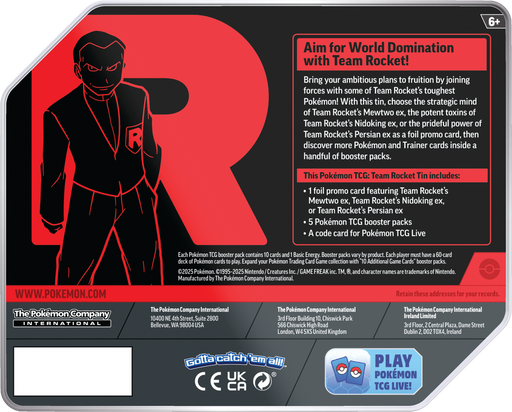 Trading Card Games Pokemon - Team Rocket Tin - Persian EX - Cardboard Memories Inc.