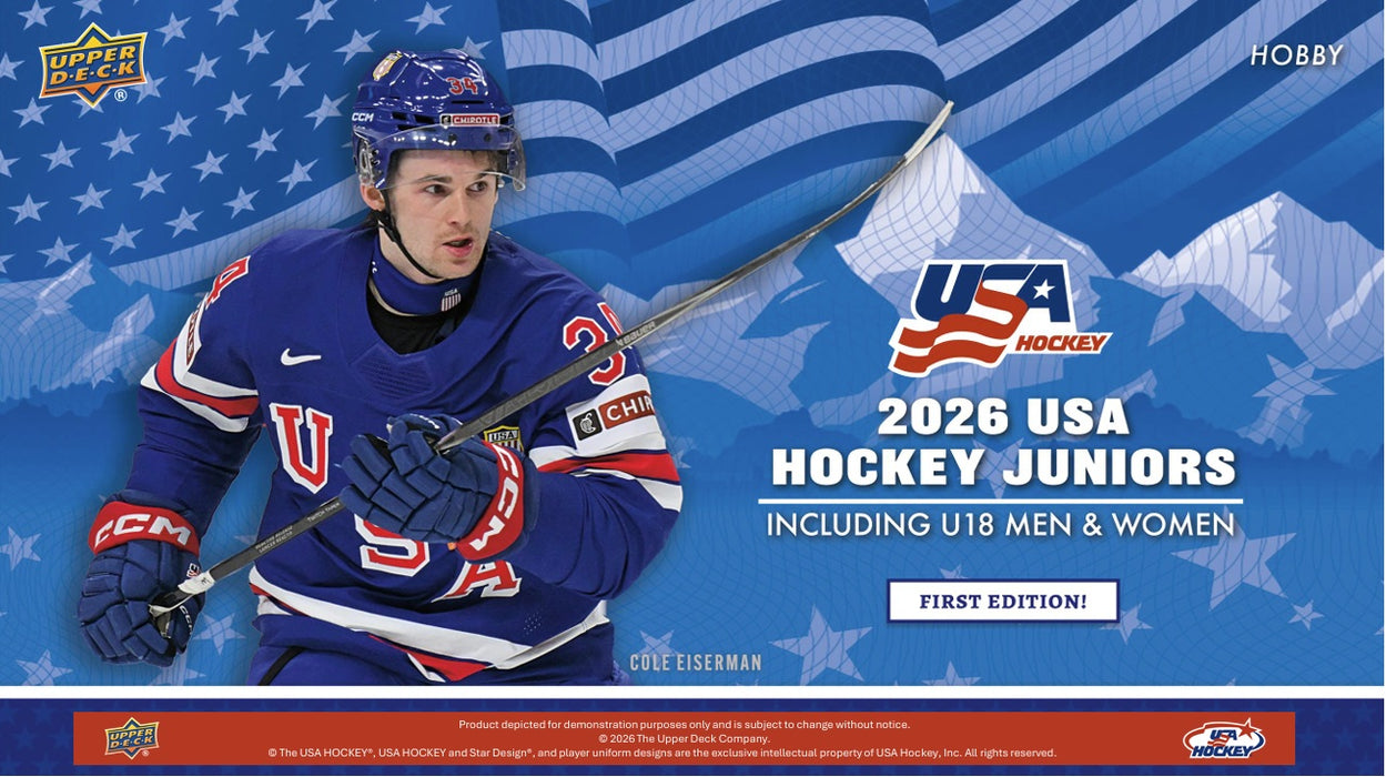 Sports Cards Upper Deck - 2026 - Hockey - Team USA Juniors - Hobby Box - Pre-Order September 15th 2026 - Cardboard Memories Inc.