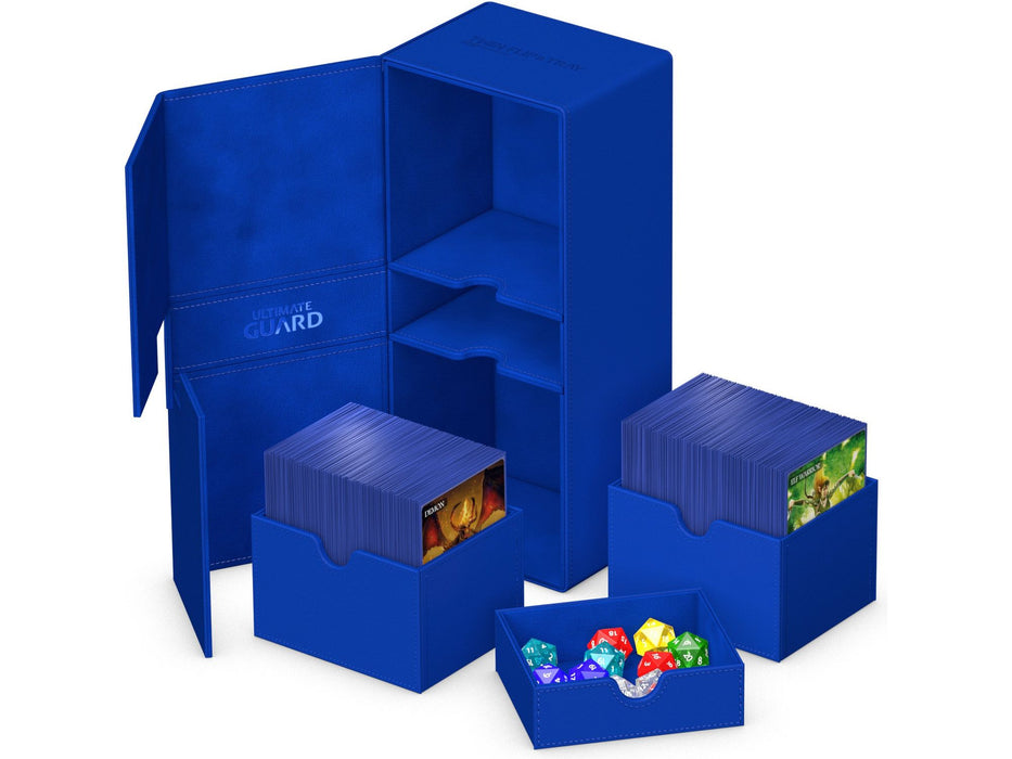 Supplies Ultimate Guard - Twin Flip N Tray Deck Case - Monocolor Blue - 266+ - Cardboard Memories Inc.