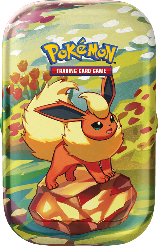 Trading Card Games Pokemon - Scarlet and Violet - Prismatic Evolutions - Mini Tins - Flareon - IN STORE ONLY LIMIT ONE PER CUSTOMER - Cardboard Memories Inc.