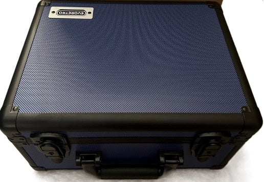 Comic Supplies Evoretro - Graded Card Storage Box - Heavy Duty - 3 Rows - Blue and Aluminum - Cardboard Memories Inc.