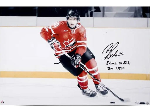  Upper Deck - Authenticated - Brayden Schenn Autographed and Inscribed 24X16 Team Canada Picture - ORDER VIA EMAIL ONLY - Cardboard Memories Inc.