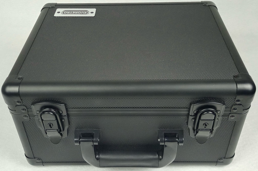 Comic Supplies Evoretro - Graded Card Storage Box - Heavy Duty - 3 Rows - Black and Aluminum - Cardboard Memories Inc.