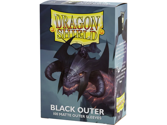 Supplies Arcane Tinmen - Dragon Shield Outer Sleeves - Standard Size - Matte - Black - Package of 100 - Cardboard Memories Inc.