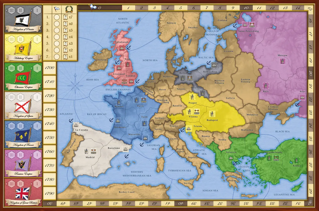 Board Games Rio Grande Games - 7 Empires - Cardboard Memories Inc.