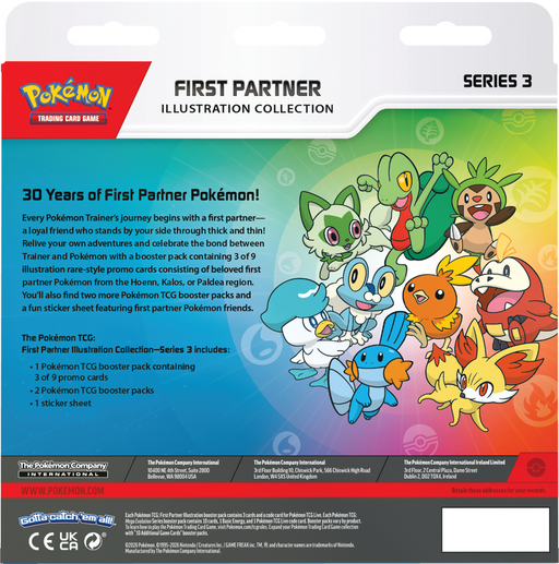 Trading Card Games Pokémon - First Partner - Series 3 - Illustration Collection Box - Pre-Order August 7th 2026 - Cardboard Memories Inc.