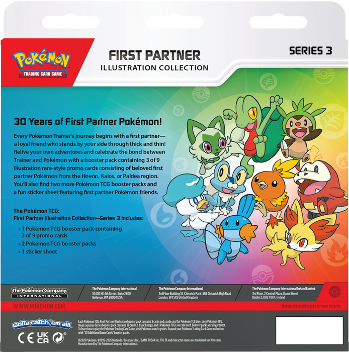 Trading Card Games Pokémon - First Partner - Series 3 - Illustration Collection Box - Pre-Order August 7th 2026 - Cardboard Memories Inc.
