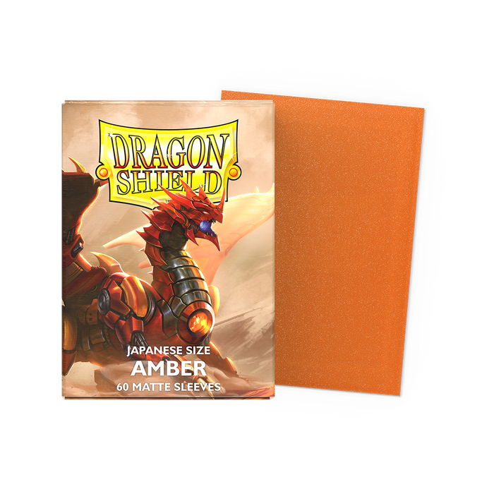 Supplies Arcane Tinmen - Dragon Shield Sleeves - Japanese Size - Matte - Amber - Package of 60 - Cardboard Memories Inc.