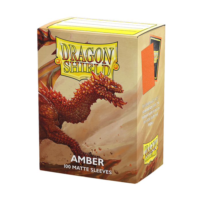 Supplies Arcane Tinmen - Dragon Shield Sleeves - Standard Size - Matte - Amber - Package of 100 - Cardboard Memories Inc.