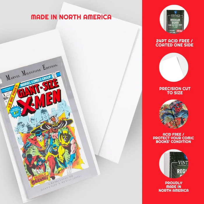 Comic Supplies Evoretro -  Comic Series - Regular/Silver Age Comic Book Backer Boards - 100 Count - Cardboard Memories Inc.