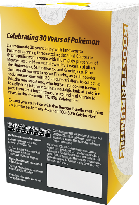 Trading Card Games Pokemon - 2026 - 30th Celebration - Booster Bundle - Cardboard Memories Inc.