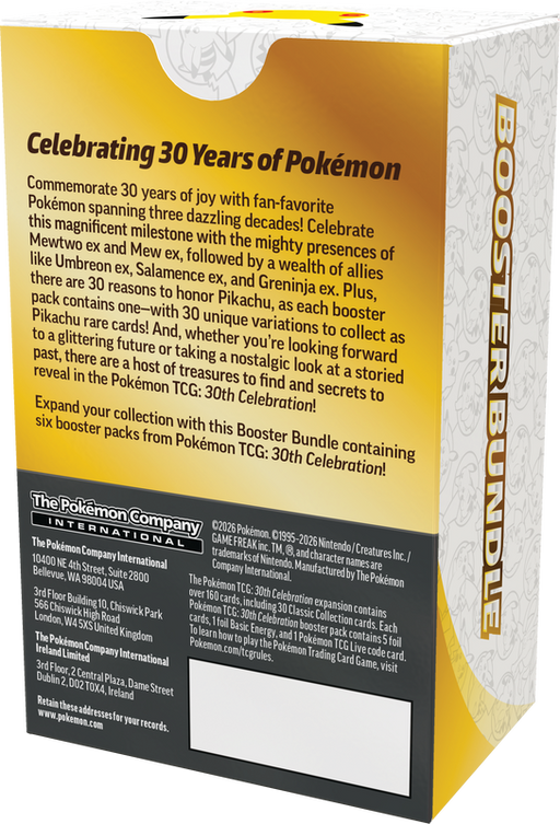 Trading Card Games Pokemon - 2026 - 30th Celebration - Booster Bundle - Pre-Order October 2nd 2026 - Cardboard Memories Inc.