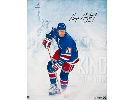  Upper Deck - Authenticated - Gretzky Autographed King of New York 16X20 - ORDER VIA EMAIL ONLY - Cardboard Memories Inc.