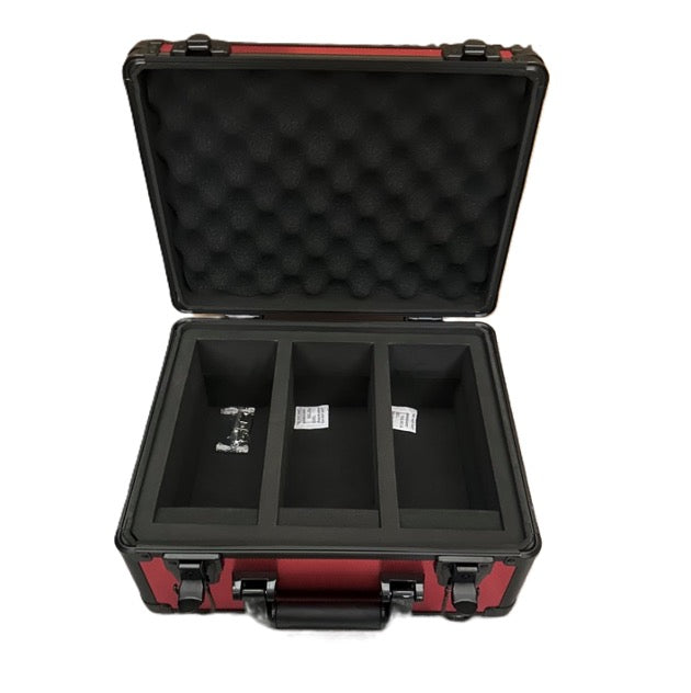 Comic Supplies Evoretro - Graded Card Storage Box - Heavy Duty - 3 Rows - Red and Aluminum - Cardboard Memories Inc.