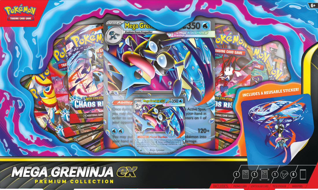 Trading Card Games Pokemon - Mega Greninja EX - Premium Collection Box - Pre-Order July 3rd 2026 - Cardboard Memories Inc.