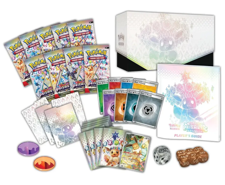 Trading Card Games Pokemon - Scarlet and Violet - Prismatic Evolutions - Elite Trainer Box - Cardboard Memories Inc.