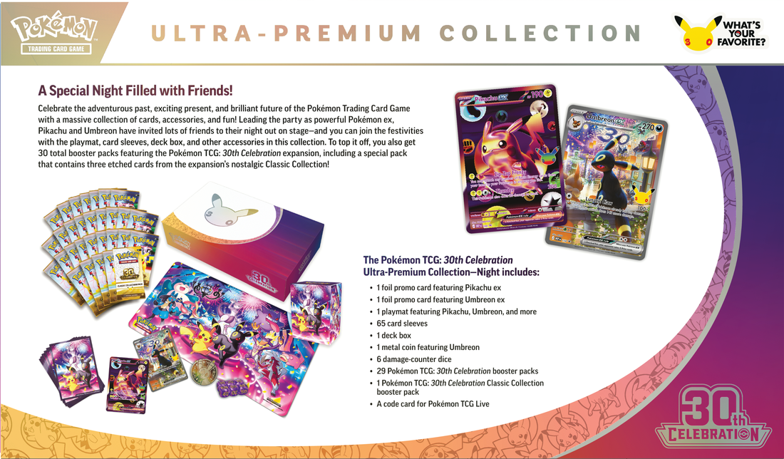 Trading Card Games Pokemon - 2026 - 30th Celebration - Night Ultra Premium Collection - Cardboard Memories Inc.