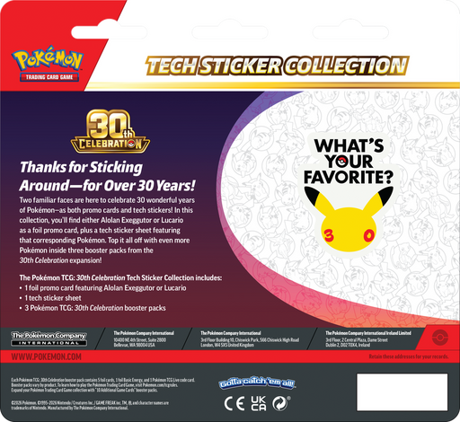Trading Card Games Pokemon - 2026 - 30th Celebration - Tech Sticker Collection - Lucario - Pre-Order September 16th 2026 - Cardboard Memories Inc.