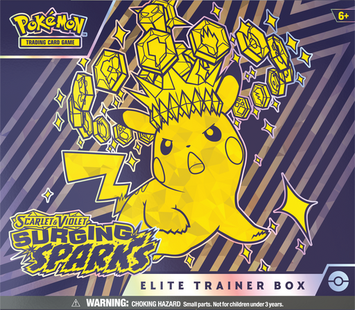 Trading Card Games Pokemon - Scarlet and Violet - Surging Sparks - Elite Trainer Box - Cardboard Memories Inc.