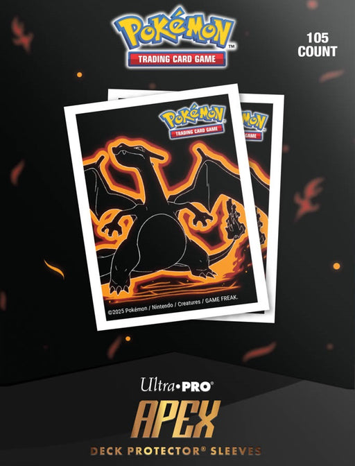 Supplies Ultra Pro - Pokemon - APEX - Deck Protector Sleeves - Neon Kanto - Charizard - 105 Count - Available November 15th 2025 - Cardboard Memories Inc.
