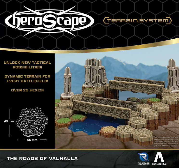 Collectible Miniature Games Renegade Game Studios - Heroscape - Roads to Valhalla - Terrain Expansion - Cardboard Memories Inc.