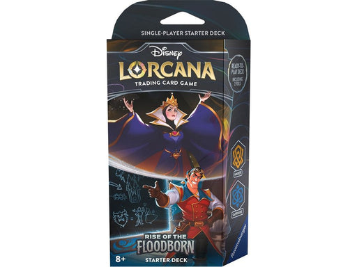 Trading Card Games Disney - Lorcana - Rise of the Floodborn - Starter Deck - Amber & Sapphire The Queen and Gaston - Cardboard Memories Inc.