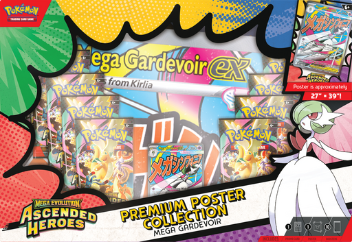 Trading Card Games Pokémon - Mega Evolution - Ascended Heroes - Premium Poster Collection - Mega Gardevoir ex - Pre-Order February 20th 2026 - Cardboard Memories Inc.