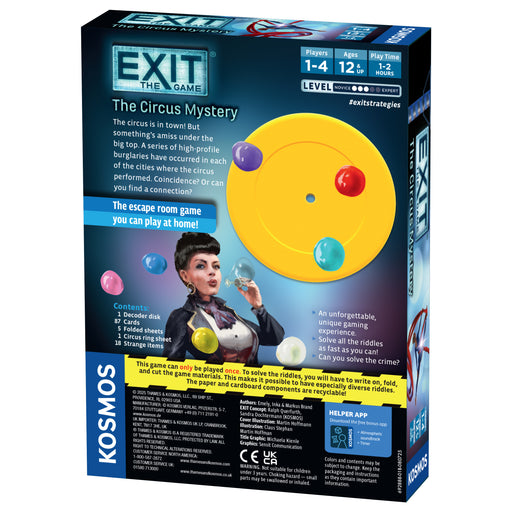 Board Games Thames and Kosmos - EXIT - The Circus Mystery - Cardboard Memories Inc.