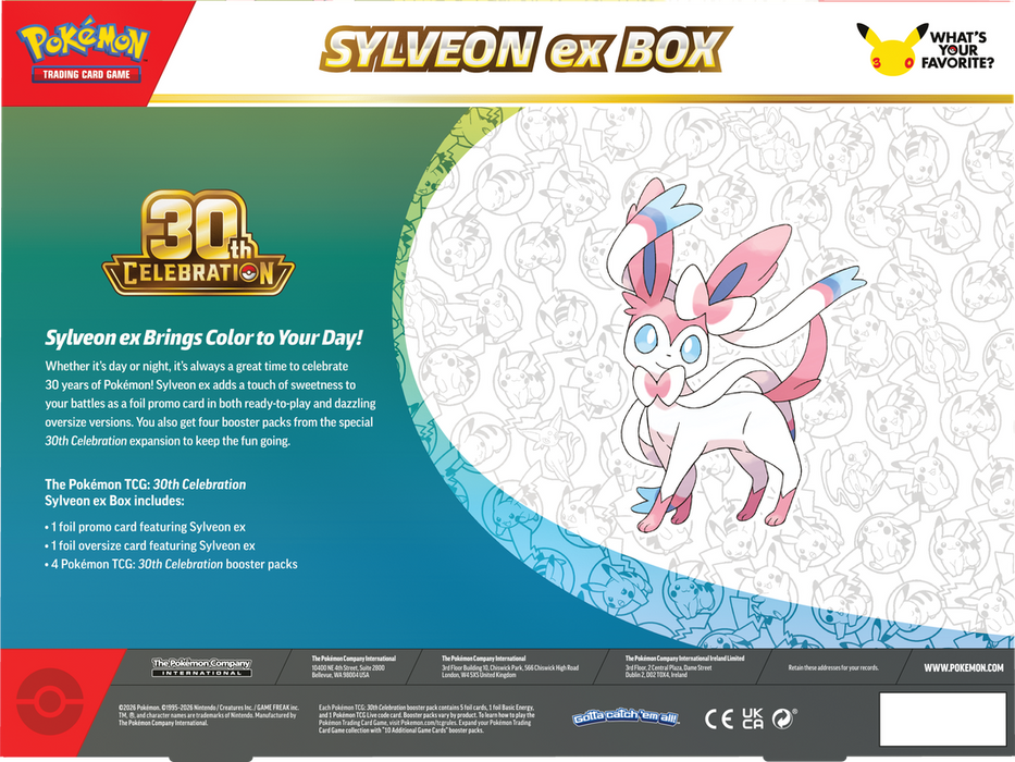 Trading Card Games Pokemon - 2026 - 30th Celebration - Sylveon EX Box - Cardboard Memories Inc.