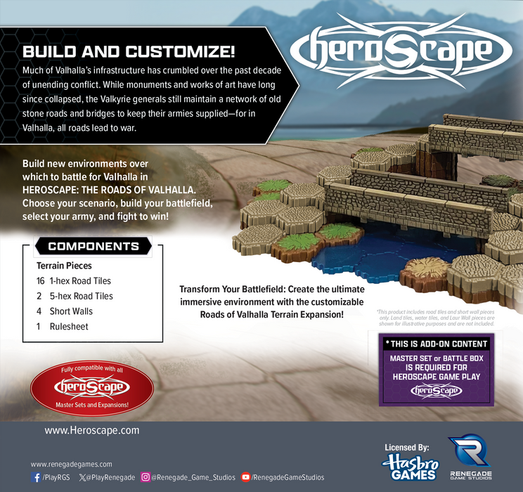 Collectible Miniature Games Renegade Game Studios - Heroscape - Roads to Valhalla - Terrain Expansion - Cardboard Memories Inc.