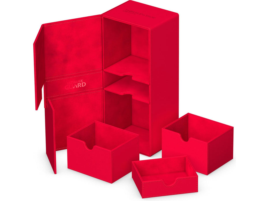 Supplies Ultimate Guard - Twin Flip N Tray Deck Case - Monocolor Red - 266+ - Cardboard Memories Inc.