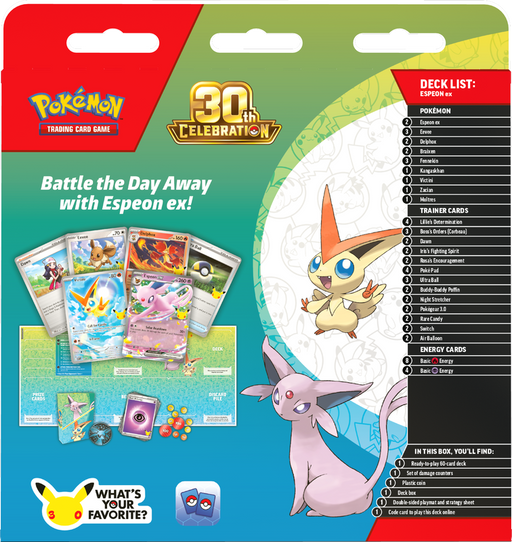 Trading Card Games Pokemon - 2026 - 30th Celebration - Espeon EX Battle Deck - Pre-Order October 30th 2026 - Cardboard Memories Inc.