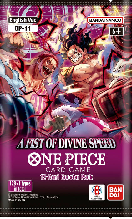collectible card game Bandai - One Piece Card Game - OP-11 - A Fist of Divine Speed - Booster Pack - Cardboard Memories Inc.