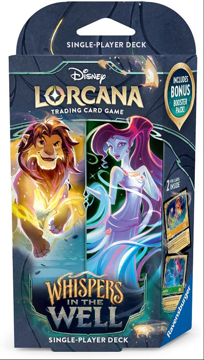 Trading Card Games Disney - Lorcana - Whispers in the Well - SIngle Player Deck - Amber and Emerald - Simba and Magara - Cardboard Memories Inc.