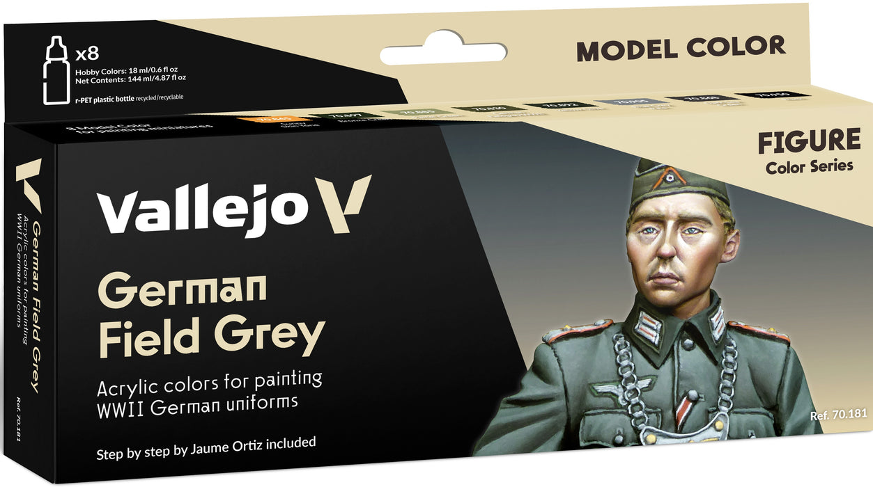 Paints and Paint Accessories Acrylicos Vallejo - German Field Grey - Paint Set - Cardboard Memories Inc.