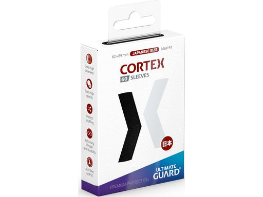 Supplies Ultimate Guard - Cortex Sleeves - Japanese Size - Glossy - Black - 60 Count - Cardboard Memories Inc.