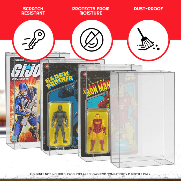 Comic Supplies Evoretro - Star Wars and GI Joe 3.75 Action Figure PET Shallow Cases - 10 Pack - Cardboard Memories Inc.