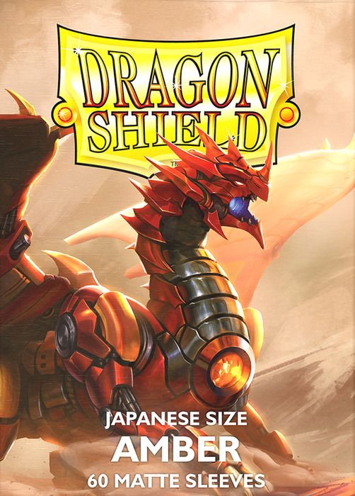 Supplies Arcane Tinmen - Dragon Shield Sleeves - Japanese Size - Matte - Amber - Package of 60 - Cardboard Memories Inc.