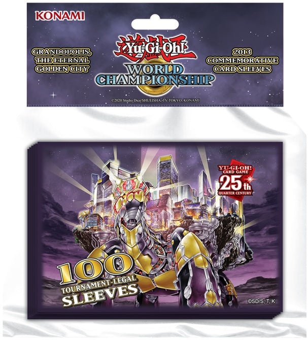 Supplies Konami - Yu-Gi-Oh! - World Championship - Grandopolis Eternal Golden City - Small Size - Card Sleeves - 100 Count - Cardboard Memories Inc.