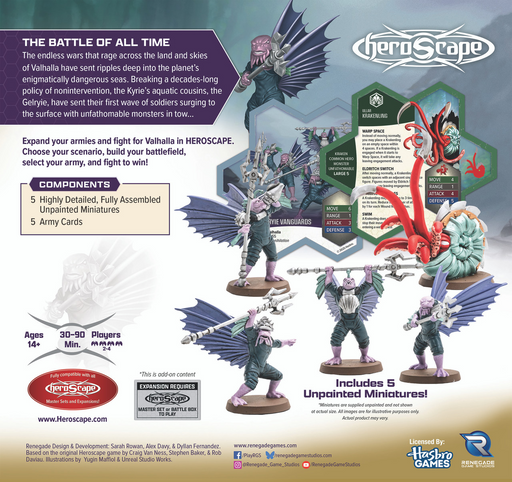 Collectible Miniature Games Renegade Game Studios - Heroscape - Krakenling and Gelryie Vanguards - Army Expansion - Cardboard Memories Inc.