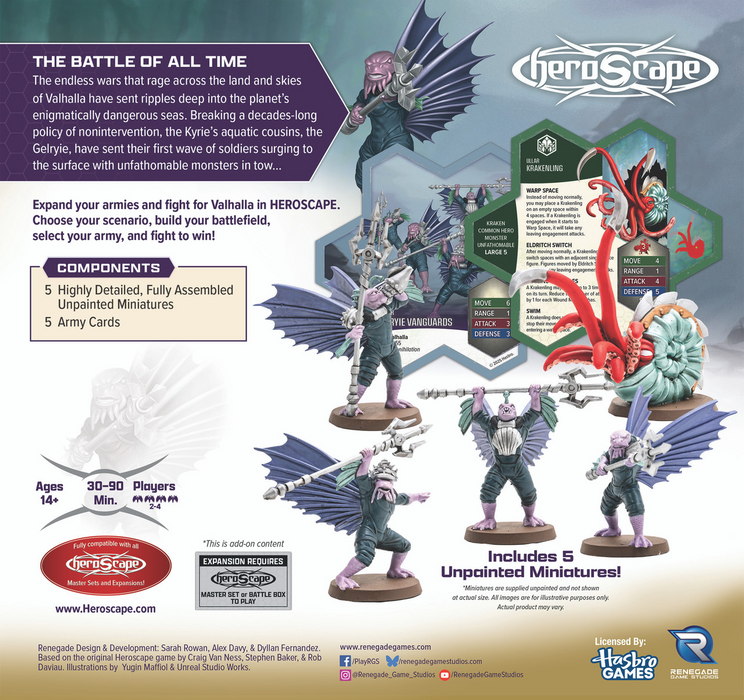 Collectible Miniature Games Renegade Game Studios - Heroscape - Krakenling and Gelryie Vanguards - Army Expansion - Cardboard Memories Inc.