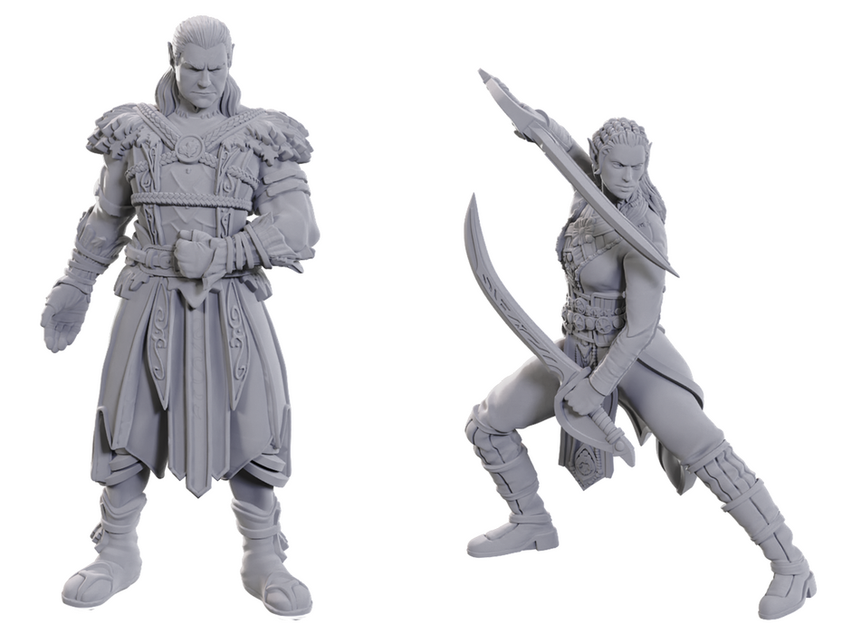 Role Playing Games Wizkids - Dungeons and Dragons - Unpainted Miniature - Baldurs Gate 3 Special Edition - Jaheira and Halsin - 96368 - Cardboard Memories Inc.